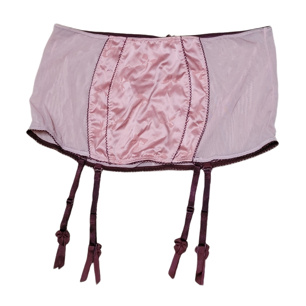 New Vintage Victorias Secret 2008 Sexy Little Things Satin Skirt & Garter NWOT L